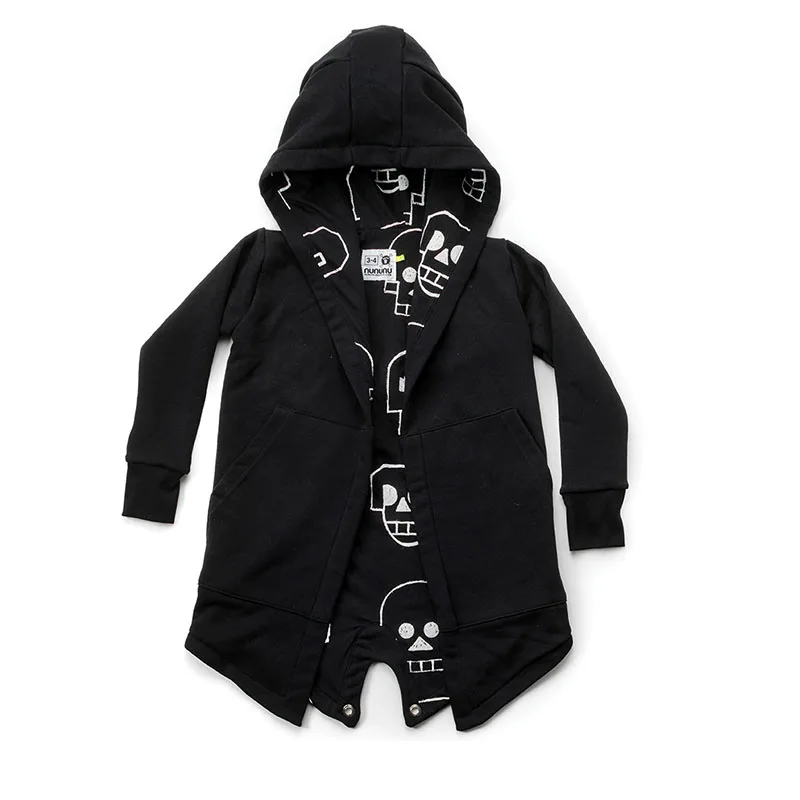 

EnkeliBB 2018 NUNUNU Boys Skull Coat Children Fashion Hip-pop Style Jacket with Hoody Boys Nununu Brand Autumn Winter Coats