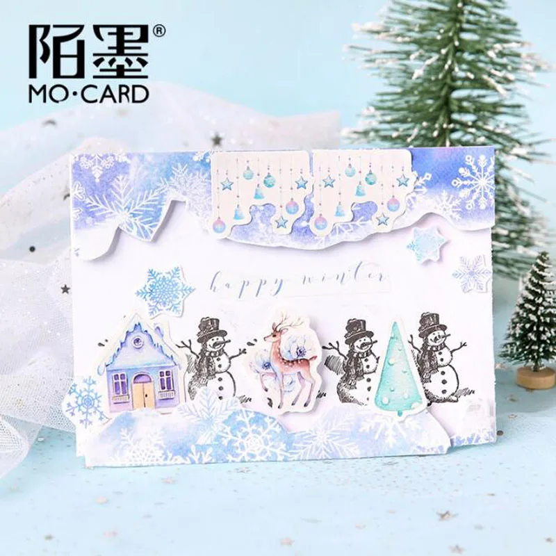 

46pcs/Box Cute Christmas Stickers Pattern Paper Phone Album Bullet Journal Stickers Decorative Scrapbooking Stickers Stationery