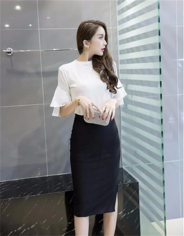 Atdyspm Высокая талия узкая юбка-карандаш для женщин; Большие размеры 4XL 5XL Офисные женские туфли Элегантные юбка эластичный Повседневное юбки