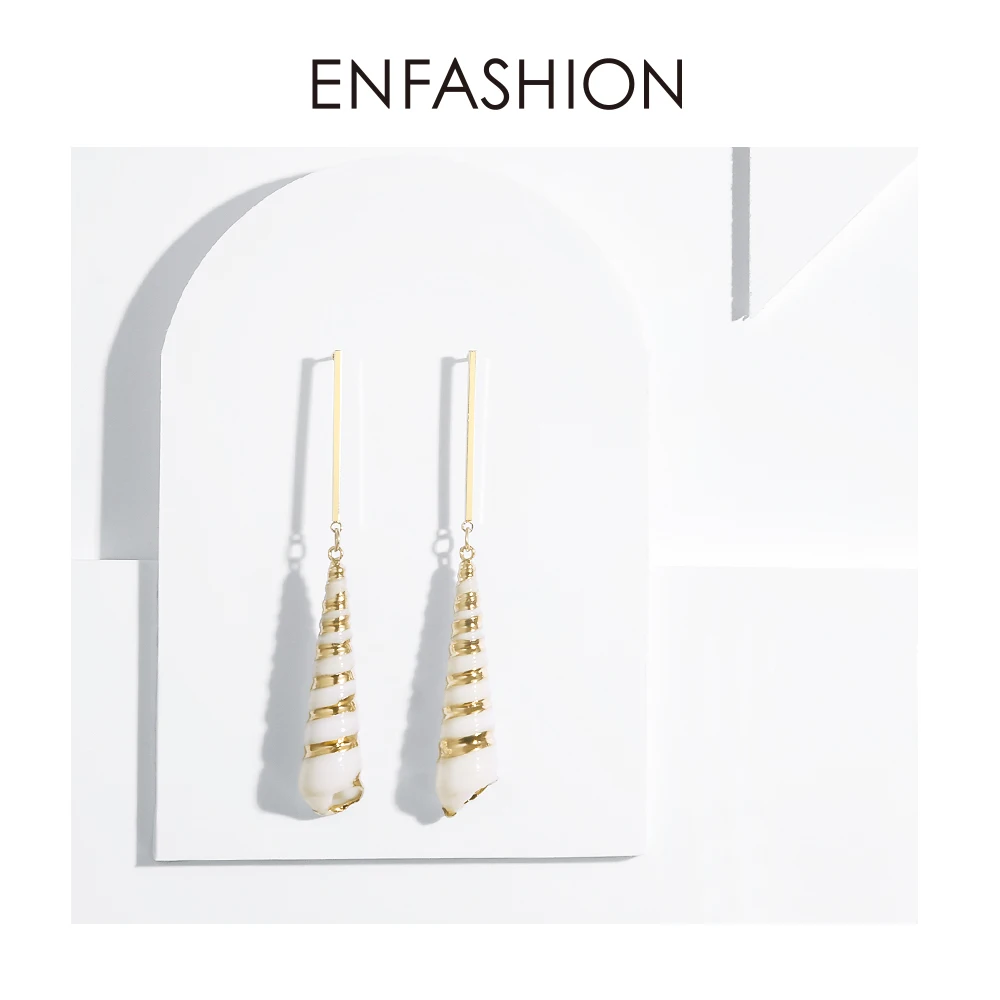 Enfashion Винтажные висячие серьги из натуральной раковины, длинные серьги в стиле бохо для женщин, модное ювелирное изделие, женские серьги, Мода EM191012