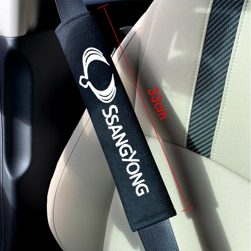 

33cm 2pcs Car seat cover Safety Seat Belt Pad Protection case for Ssangyong kyron rexton korando actyon automobiles