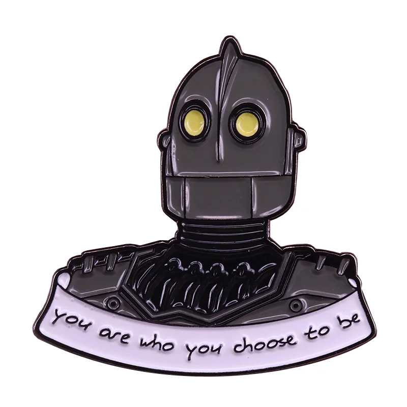 

The iron giant badge superhero animated movie pin you are who you choose to be brooch 90s nostalgic icon gift