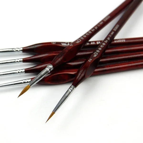 6-Piece Fine paint brushes-набор кистей для рисования деталей-для акрила, акварели, масла