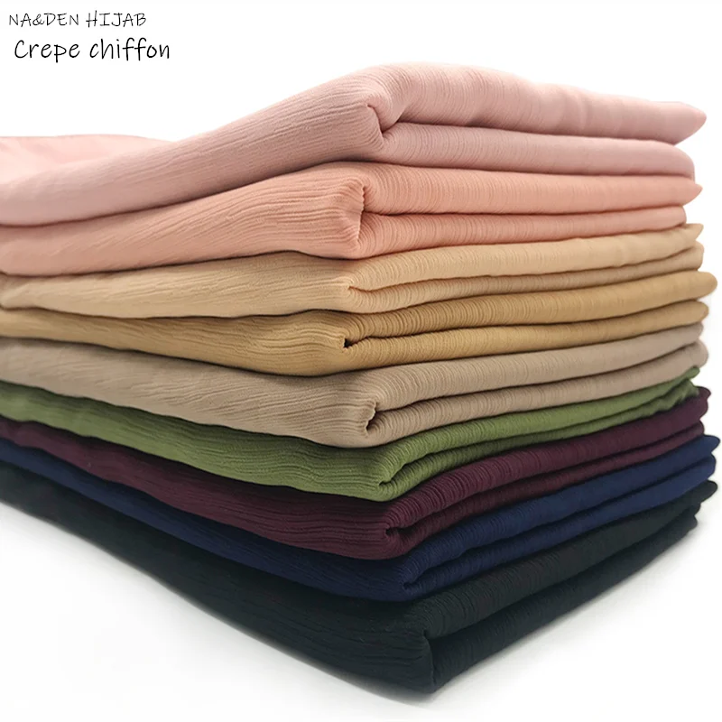 

100pcs wholesale Luxury crepe chiffon Hijab scarf plain maxi scarves women muslim head scarf fashion pure islamic arab hijabs