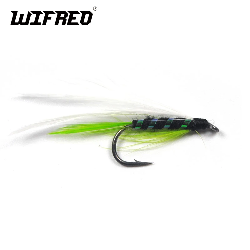 Wifreo 10 шт. 7 # зеленый цвет голографический тело стреймер влажные мухи для ловли