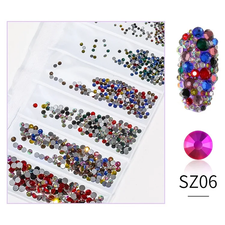PinPai 1300 шт блестящие хрустальные стразы для дизайна ногтей, декоративные бриллианты для Типсы для маникюра, украшения для ногтей, аксессуары из камней - Цвет: No.6