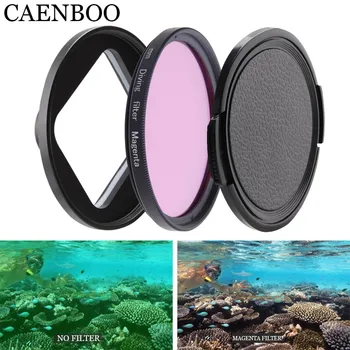 

CAENBOO Lens Filter For XiaoMi Yi 4K/II/Lite/+Plus Purple+Cap+Ring Filter Yi 4K Waterproof Housing Case 52mm Diving Accessories