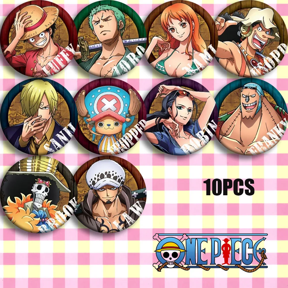 

Japan Anime ONE PIECE Monkey D. Luffy Cosplay Bedge Cartoon Collection Bags Badges For Backpacks Button Clothes Brooch Pins