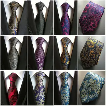 

Mens High Quality Floral Paisley JACQUARD WOVEN Necktie Wedding Party Ties New HZTIE0197