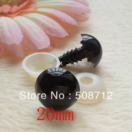 

Free shipping!!!50pcs BLACK Plastic Safety EYES Choose Size Teddies, Dolls, Sewing & Crochet----20mm