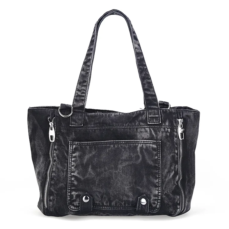 

Women Bag Large Capacity Punk Denim Handbag Korean Fashion Casual Shoulder Messenger Bag Lady Cool Jeans Tote Bolsas