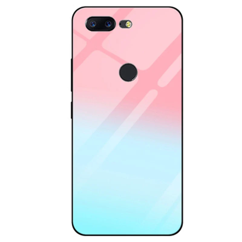 For Oneplus 5T case A5010 6.01" tempered glass phone cover Oneplus5T back cases One plus 5T 1+5T Gradient glass bumper shell