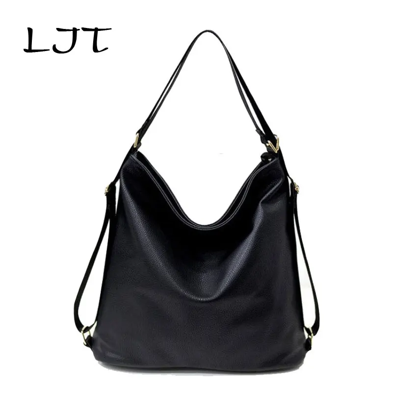LJT Brand Vintage PU Leather Casual Women Handbag Large Capacity