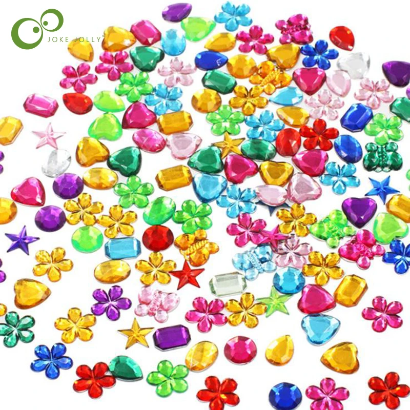 200Pcs Diamond Crystal Stone Stickers Creative Kids DIY Art Crafts Materials Toys Children Decorative Sticker 1.4-1.6cm GYH