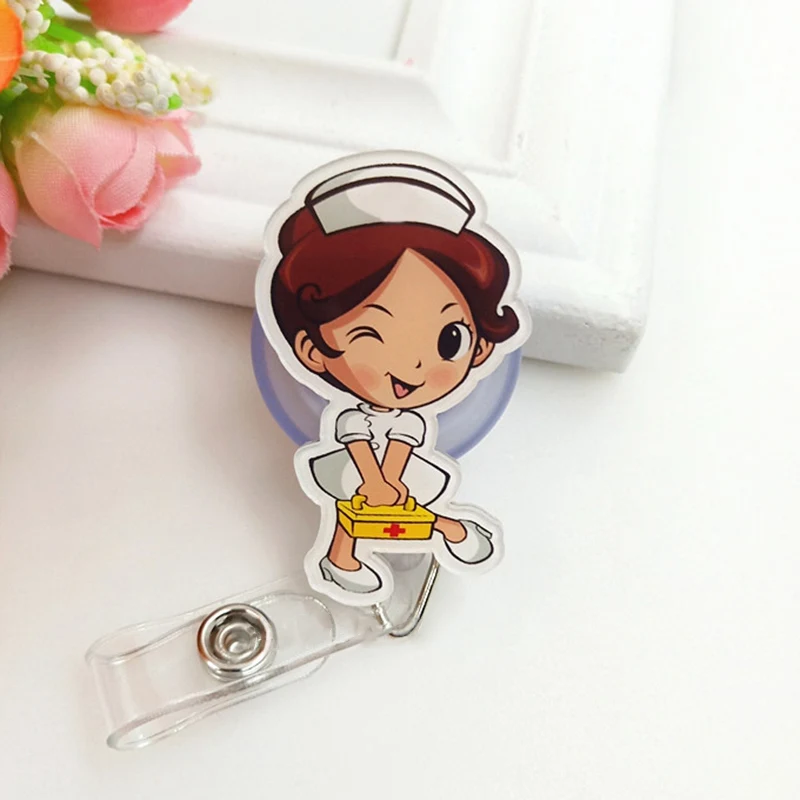 1pc Cute Cartoon Retractable Badge Reel Students Nurse Exhibition Pull Key ID Name Card Badge Holder School Supply 1pc Cute Cartoon Retractable Badge Reel Students Nurse Exhibition Pull Key ID Name Card Badge Holder School Supply