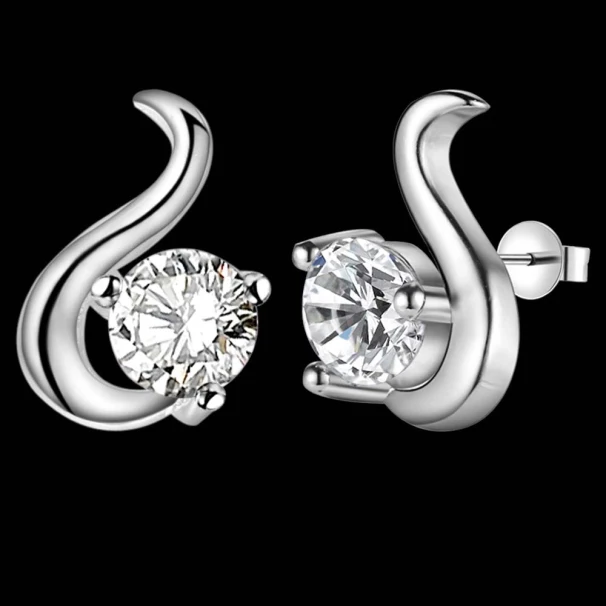 Newest Designer 3 Colors Steling Silver Swan Stud Earrings With Newest Designer 3 Colors Steling Silver Swan Stud Earrings With Australian Crystal Fashion Cute