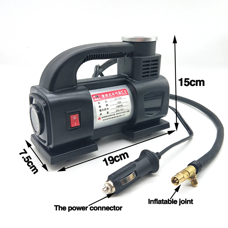 12 В Автомобильный Электрический насос одноцилиндровый воздушный компрессор с монитором давления в шинах автомобильный надувной насос