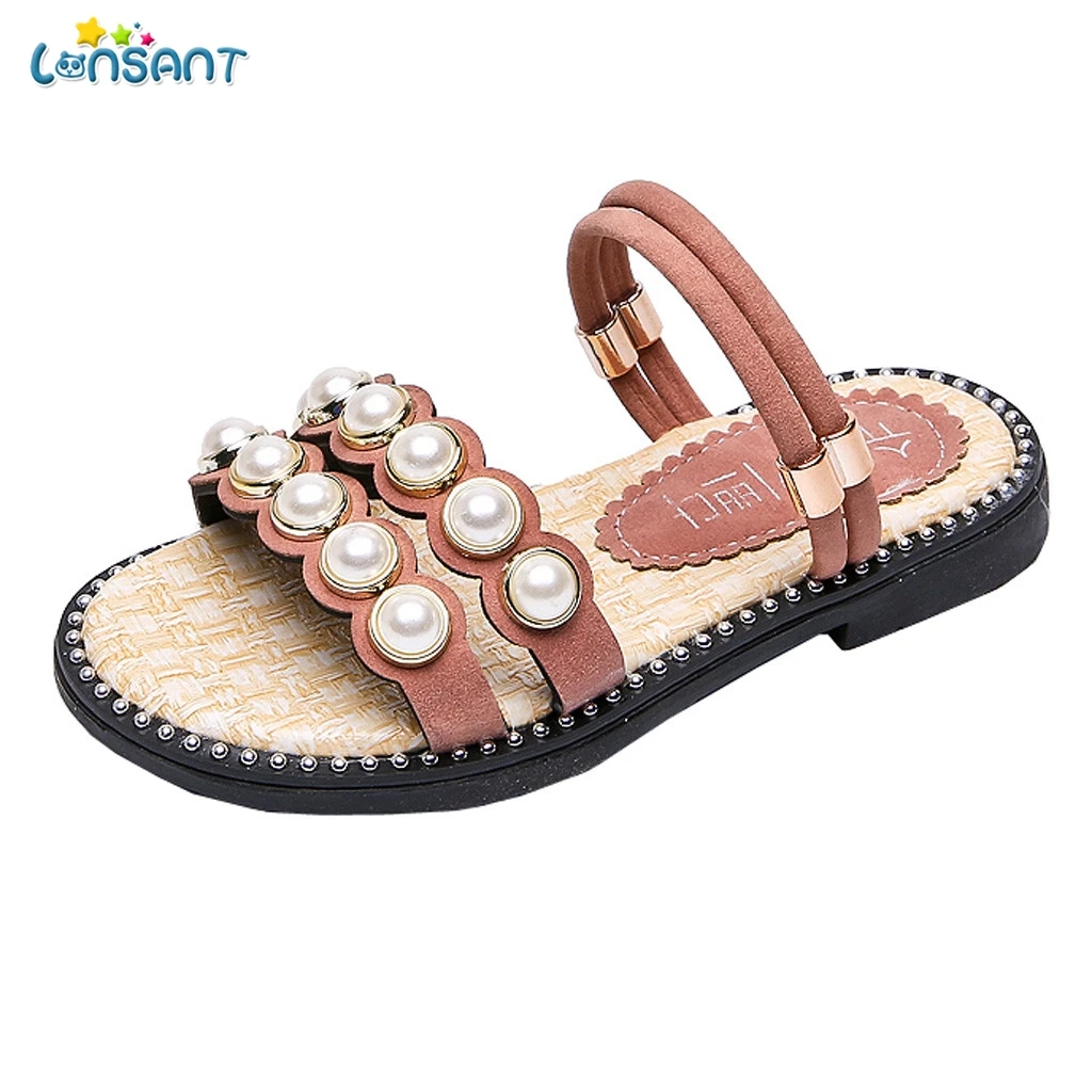 

LONSANT Baby Girl Sandals Summer Pearl Princess Shoes Sandals Slippers For Party And Wedding For Baby Girls Shoes Pu Leather