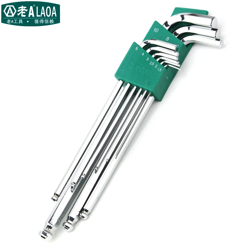 LAOA 9PCS Socket Head Wrench High Quality Extreme Long Hex Allen Hexagonal Wrenches Set | Инструменты