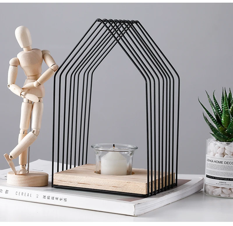 candlestick holder lantern vintage candles holder pillar candle holder wooden lantern (9)