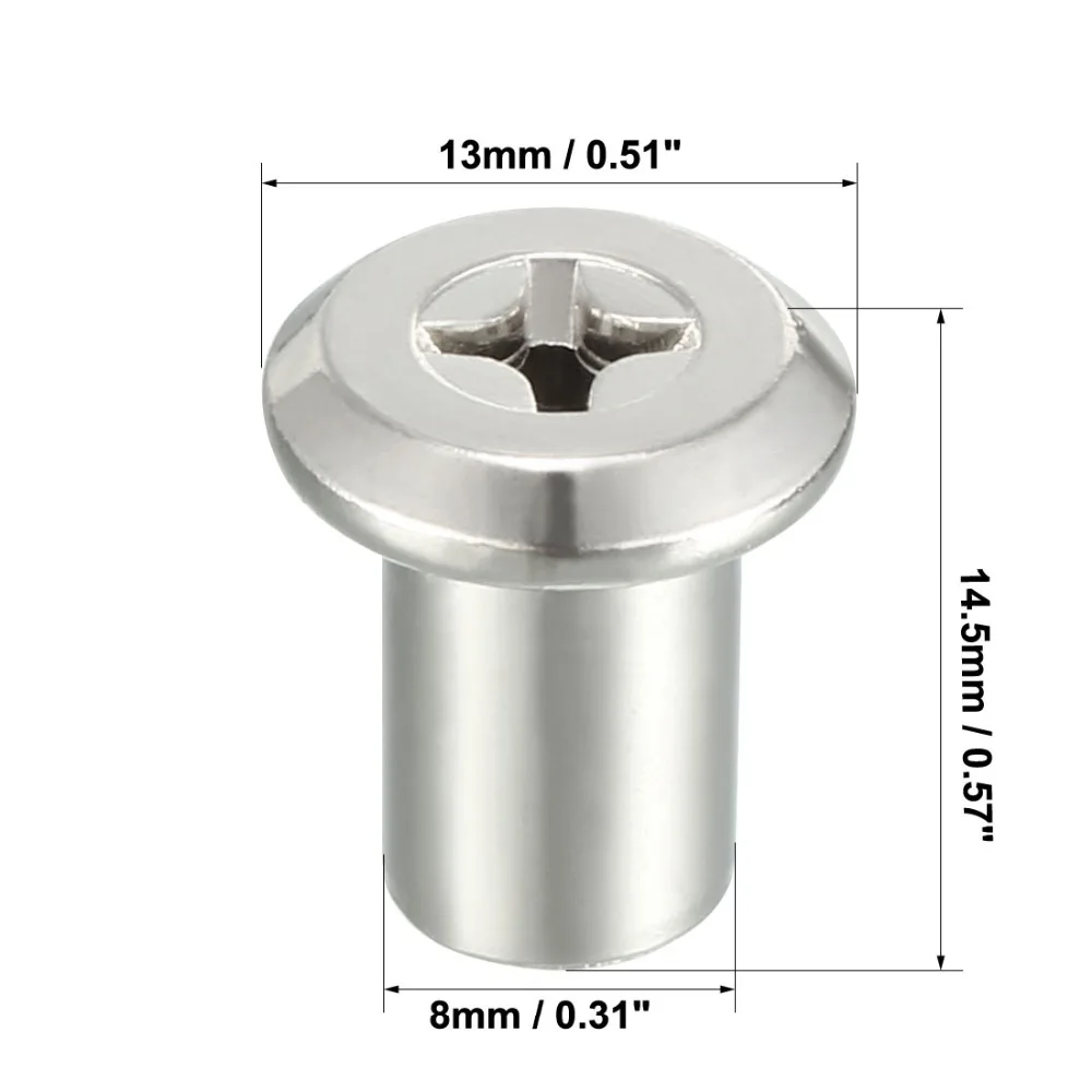 Uxcell Горячая 30 шт./лот M6x12mm мебельная фурнитура заклепки с головкой Филлипса с шестигранной головкой вставить гайки Post Никель покрытием гладить