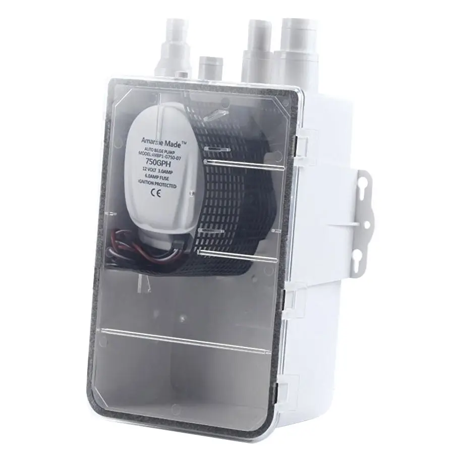 SEAFLO Boat Shower Sump Pump Drain Kit System 12v 750 GPH Multiport