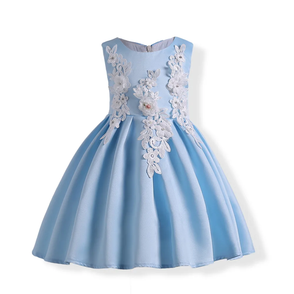 

Elsa Dress Girls Princess Dress 3-10 Years Kids Costume Blue Cinderella Dresses for Girls Children Clothing Sleeveless Floral
