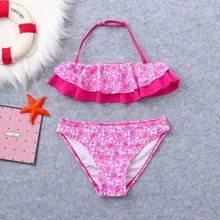 Da Bagno Ragazza Дети для девочек с оборками и цветочным принтом летнее платье для купания, купальник, купальный костюм, Bebek Mayo 19MAY19 P35