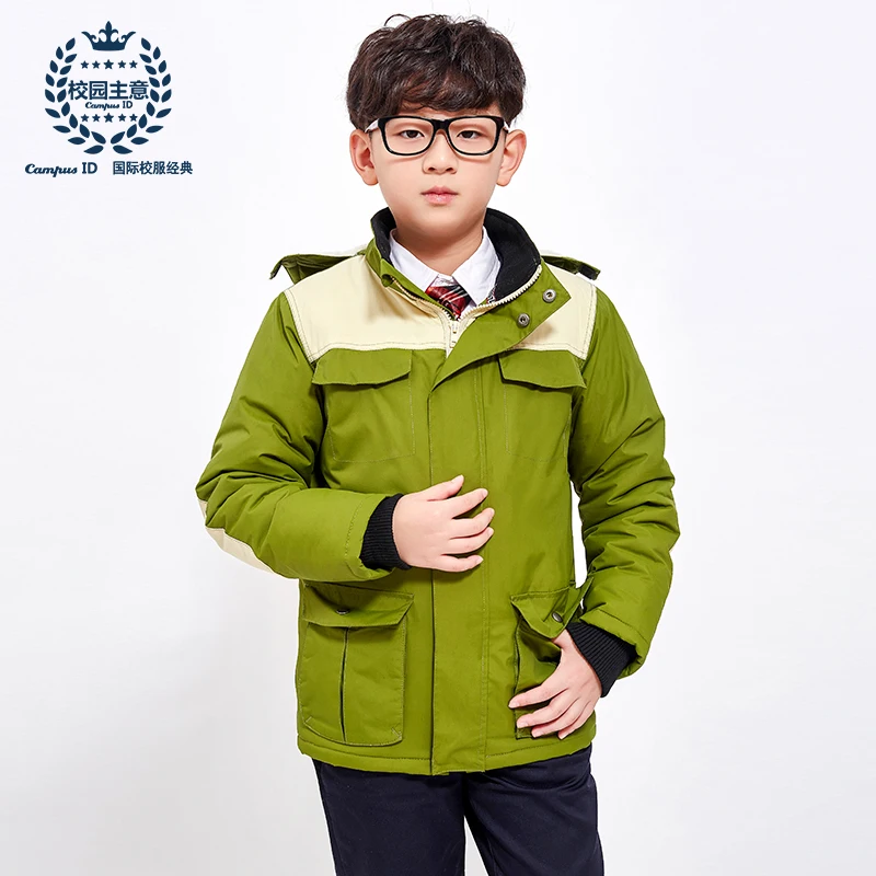 Thick Cotton Padded Jacket Boy's Hooded Jacket Zipper Coat Children's Casual Coat Warm Jacket