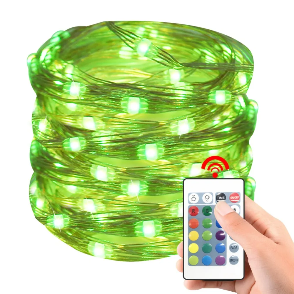 

Multi Color Changing String Lights With 24 Keys Remote Control And Waterproof Battery Box