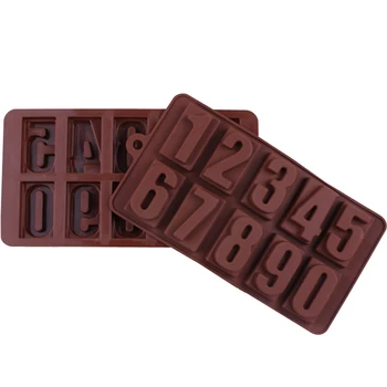 

Free Shipping 10 Big Number Chocolate Mold Cooking Tool Silicone Mold Fondant Sugar Bow Craft Molds Diy Cake Decorating