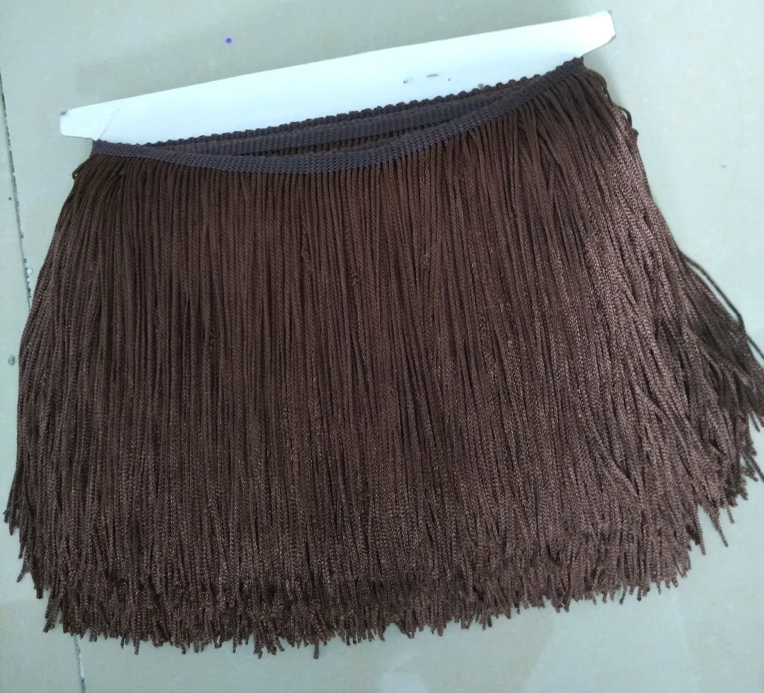

Clearance 10Y 15cm Chocolate polyester chainette fringe