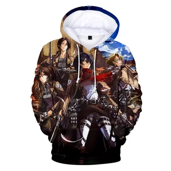 

3D Attack On Titan Cool Popular Fashion Men Hooides Sweatshirts Casual Autumn/Winter Cartoon Print Plus Size 4XL