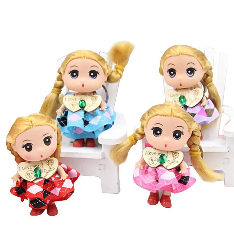 

Cherry Pills #3004 2018 Mini Kawaii Flower Dress Doll Pendant Cute Key Ring Toys for Girls Children Baby Birthday Christmas gift