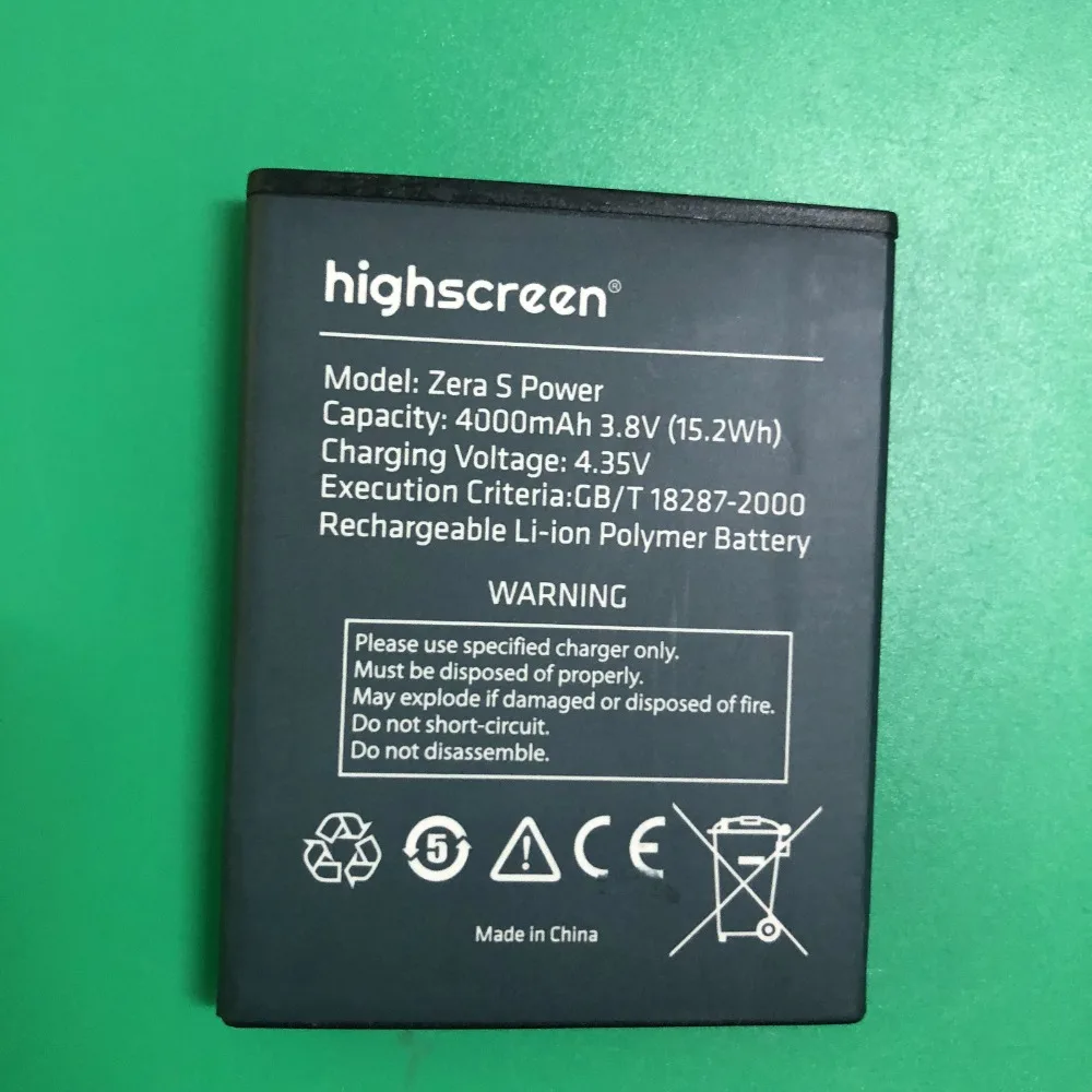 

ZERA S POWER 4000mah battery For Highscreen Zera S Power mobile phone