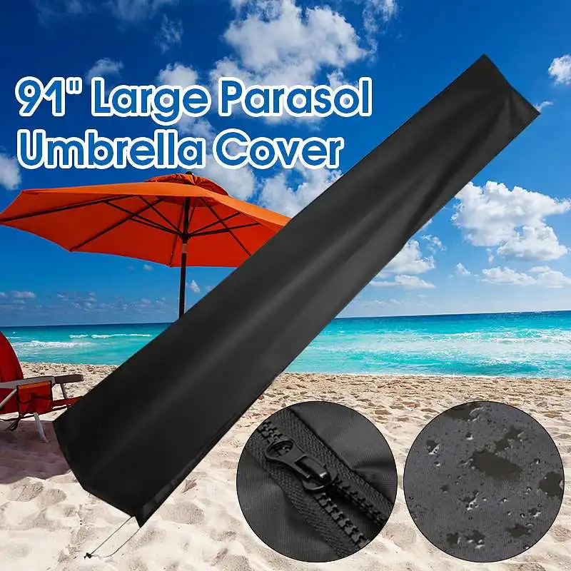 

Large 91 inch Waterproof Dustproof Foldable Garden Patio Parasol Umbrella Cover Protect With Draw String Rain Covers