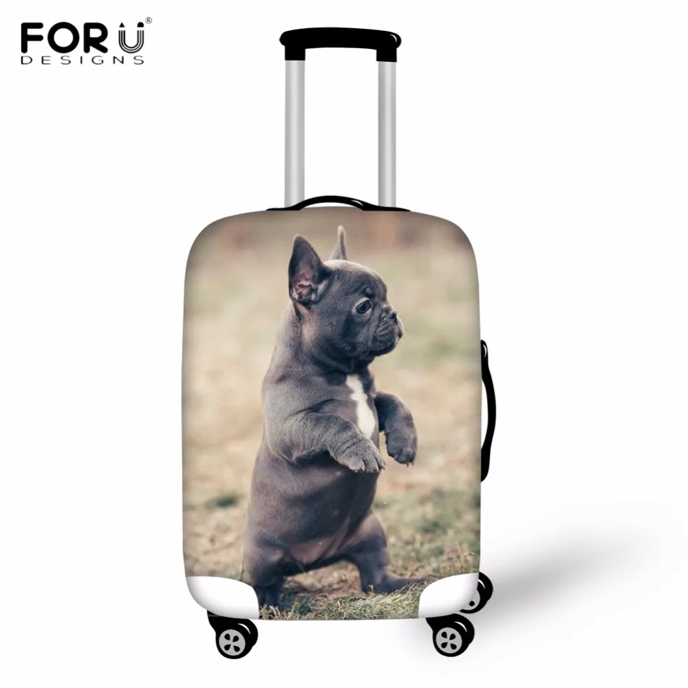 FORUDESIGNS Kawaii 3D Puppy French Bulldog Pattern Luggage Protective