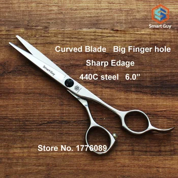 

Free shipping 6.0" inch sharp slicing cutting Hair stylist scissors in Japan 440c steel with big finter hole , S24-60L