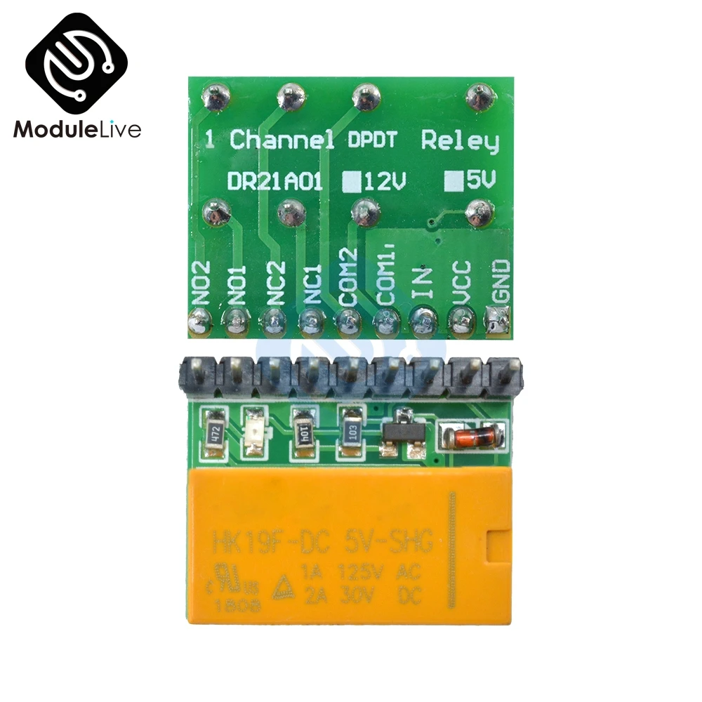 Мини DR21A01 DC 5 в DC 12 В DPDT двойной полюс двойной бросок релейный модуль полярность разворота переключатель доска для Arduino UNO