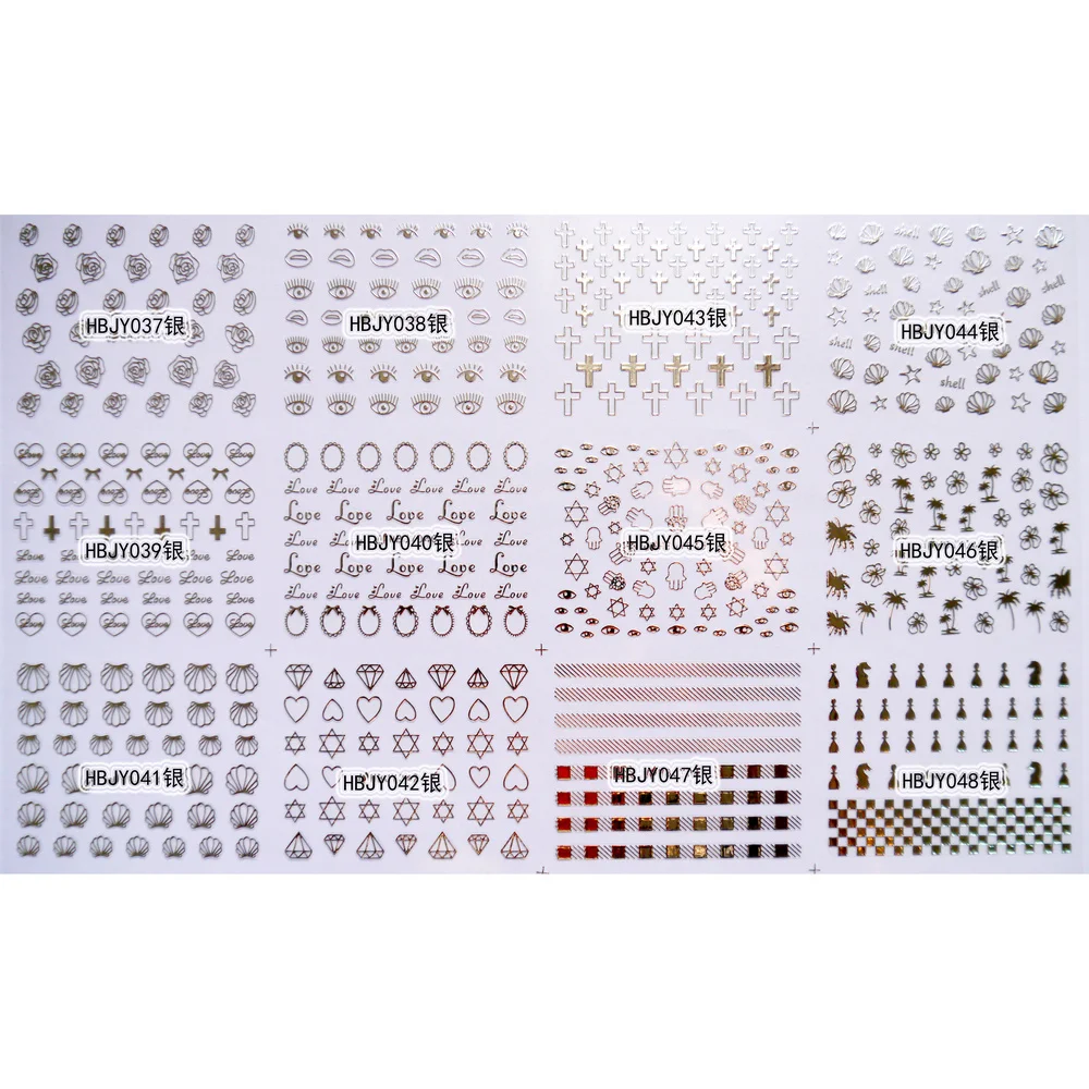 12 листов самоклеящиеся 3D Наклейки для дизайна ногтей|sheets nail art|nail artsticker decal |