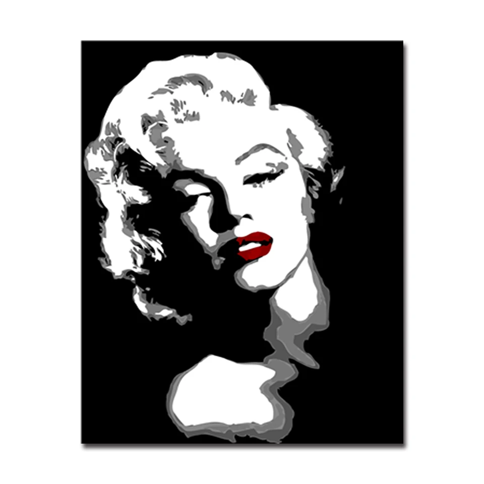 

Framework DIY Oil Painting By Numbers Kits Coloring Eternal Marilyn Monroe On Canvas Picture For Home Decor Living Room Wall Art