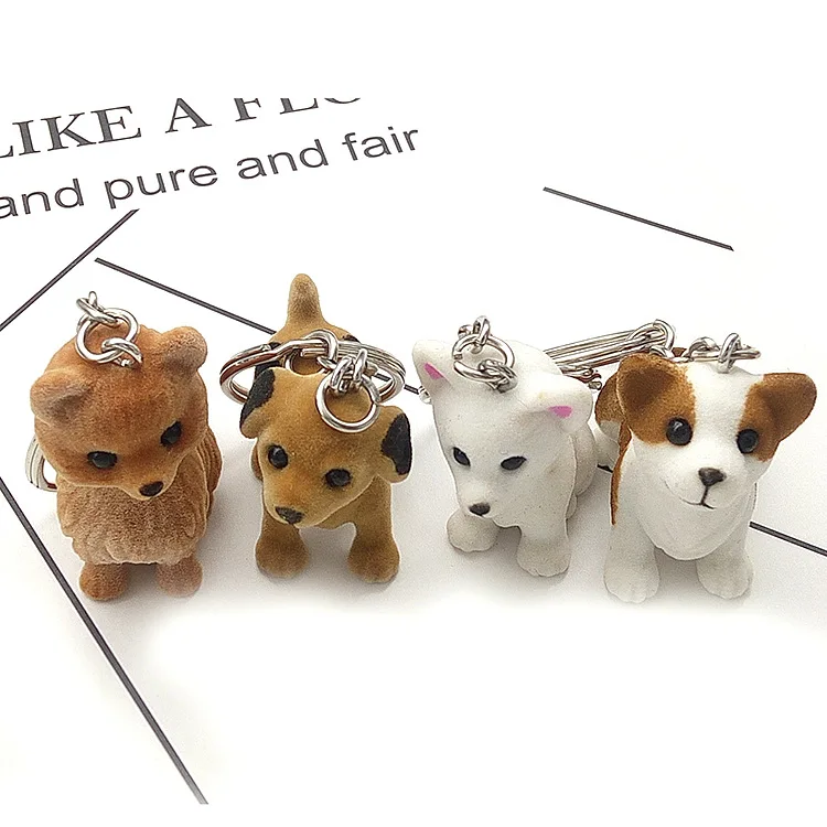 

PVC dog key chain cute key ring for women 3D puppy keychain key holder creative portachiavi chaveiro llaveros bag charm