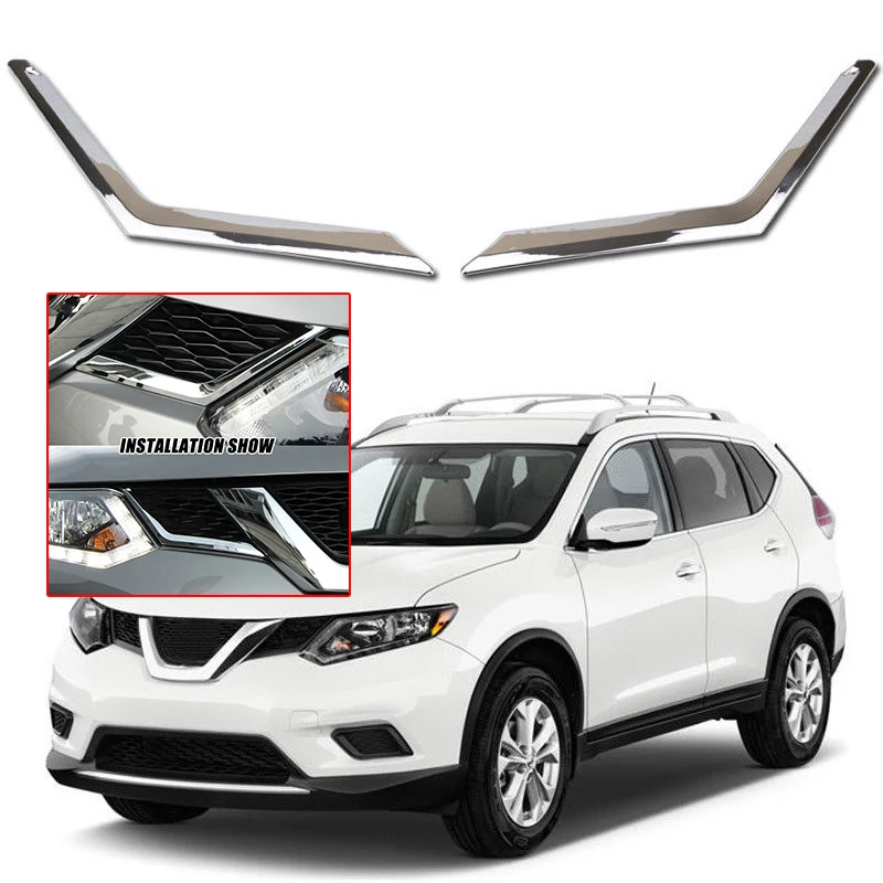 Чехлы из АБС пластика для Nissan Rogue/X Trail T32 2014 2016 сетка хромового гриля|Наклейки на