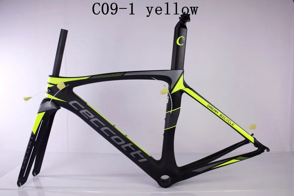 

Fluo yellow color cadre carbone route 2017 PF30 BB Di2 mechanical both 2 kinds forks adaptor as gift custom design bicycle frame
