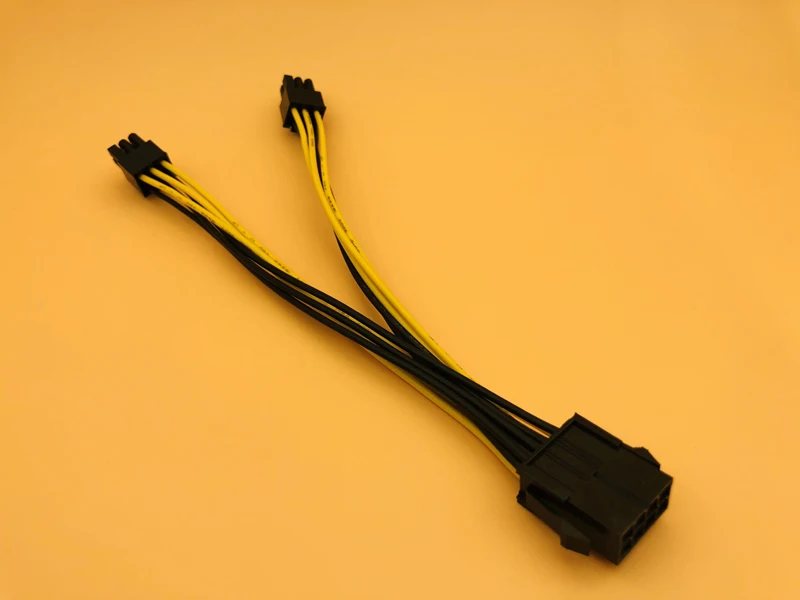 8Pin to 6Pin Graphics Card CPU Power Cable PCI-E PCIe 8Pin to Dual 6Pin Power Supply Splitter Cable 20cm Cables for Miner Mining
