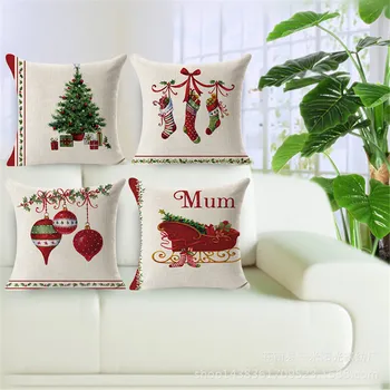 

Merry Christmas Decorative Throw Pillow Cushion Cover Merry Christmas Happy Day Gift Christmas Sock Trees Decoration For Sofa