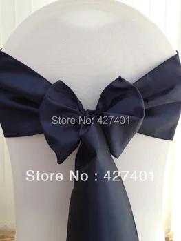 

Hot Sale Navy Blue Taffeta Chair Sash For Wedding Event & Party Decoration