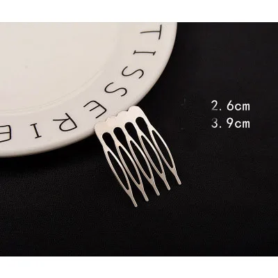 5 шт./лот, 5 зубов, 10 зубов, гребни для волос, аксессуары для волос, шпильки для невесты, заколки, головной убор, сделай сам, ювелирное изделие, свадебные украшения для волос - Окраска металла: rhodium