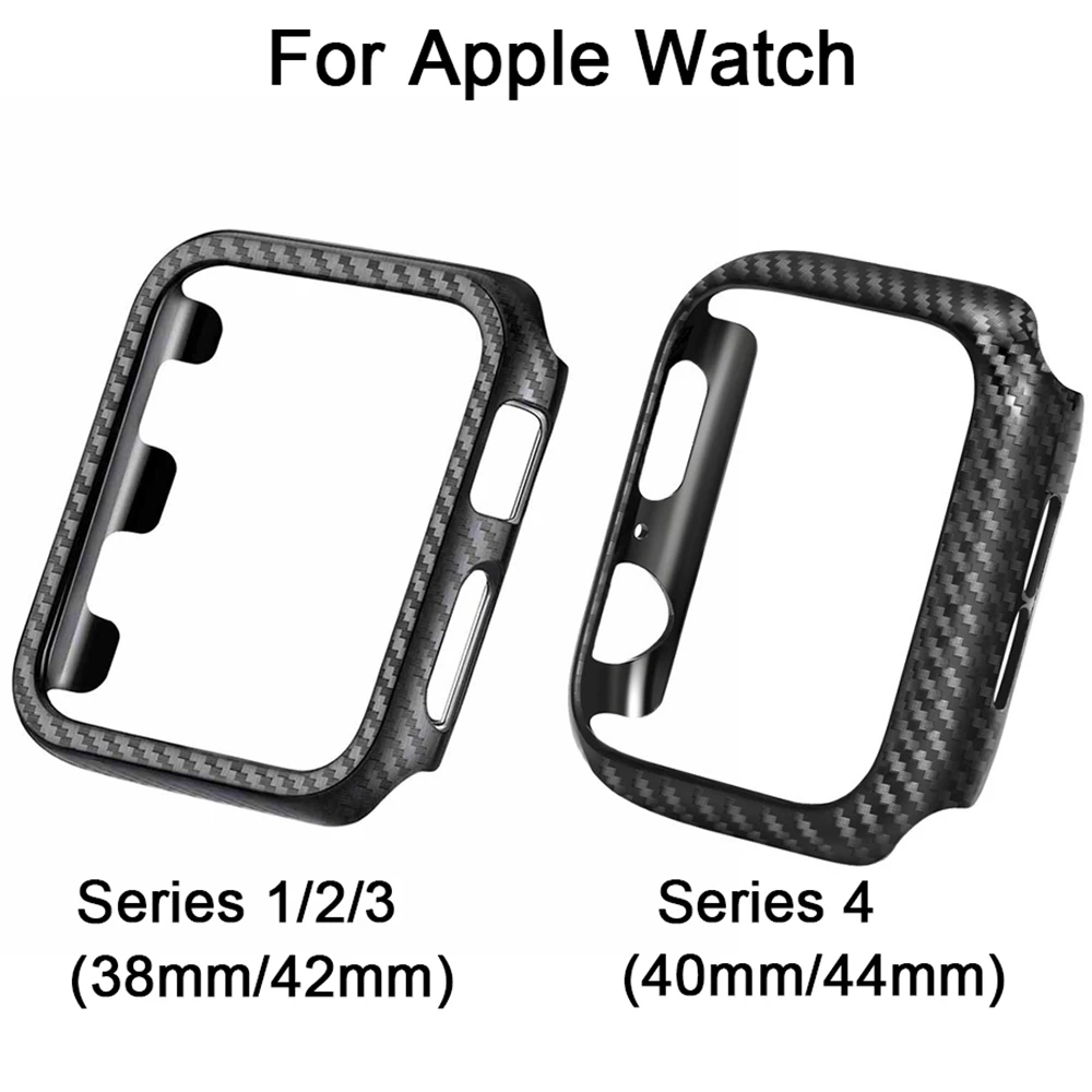 New Ultra Thin Carbon Fiber Lines PC Case Protective Frame For Apple Watch Series 4 3 2 1 for i Watch Case 38MM 42 MM 40MM 44MM