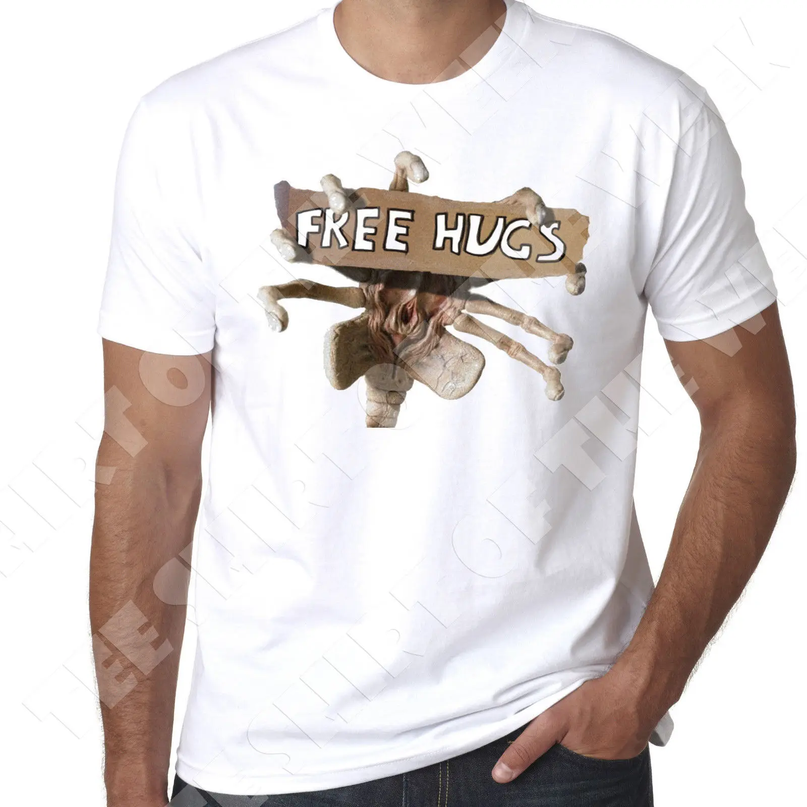 Мужская белая футболка из 100% хлопка с надписью Alien Aliens sci fi free hugs в стиле хип хоп